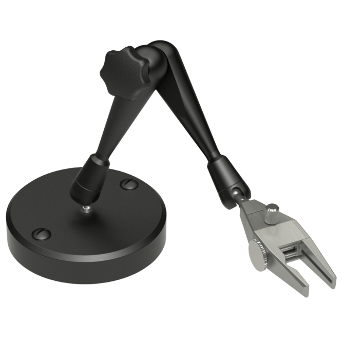 MSU 1500, 3D positioner with steel base, 200mm span width and universal probe holder
