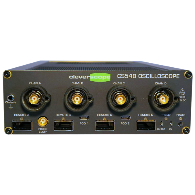 Cleverscope 4 Internal Isolated channel oscilloscope, 500 MSPS, 14 bit, 2kV DC isolation, 200 MHz BW