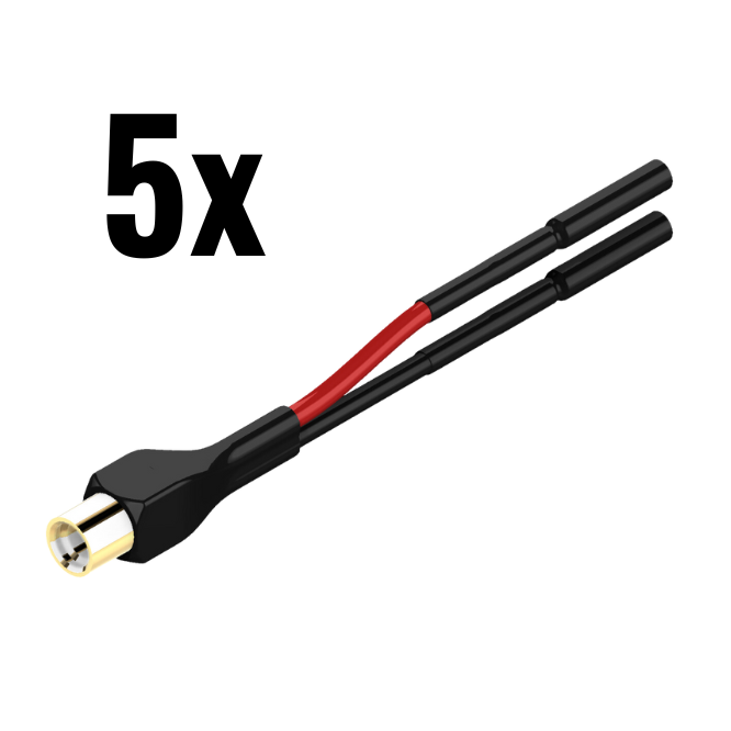 5x MMCX to 2x 0.025 inch Y-lead adapter