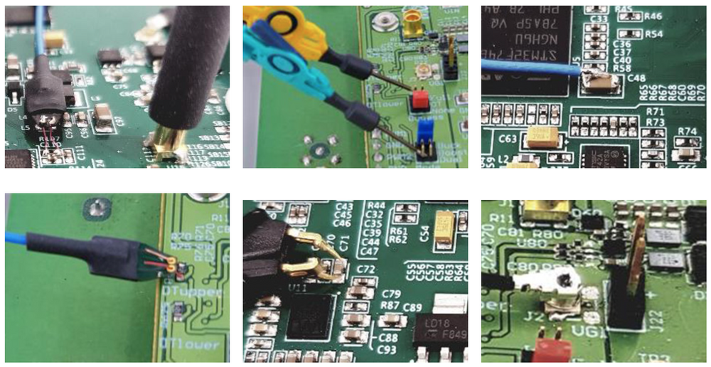 Fig. 7: various types of test point connections